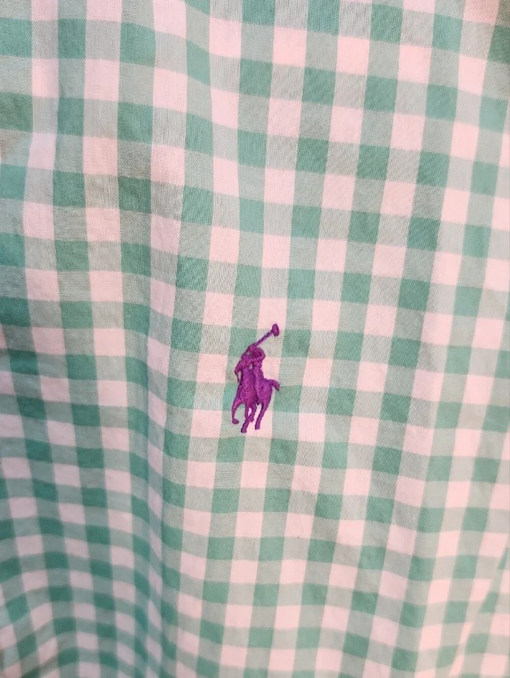 Ralph Lauren Green Gingham Short-Sleeve Button-Down Shirt
